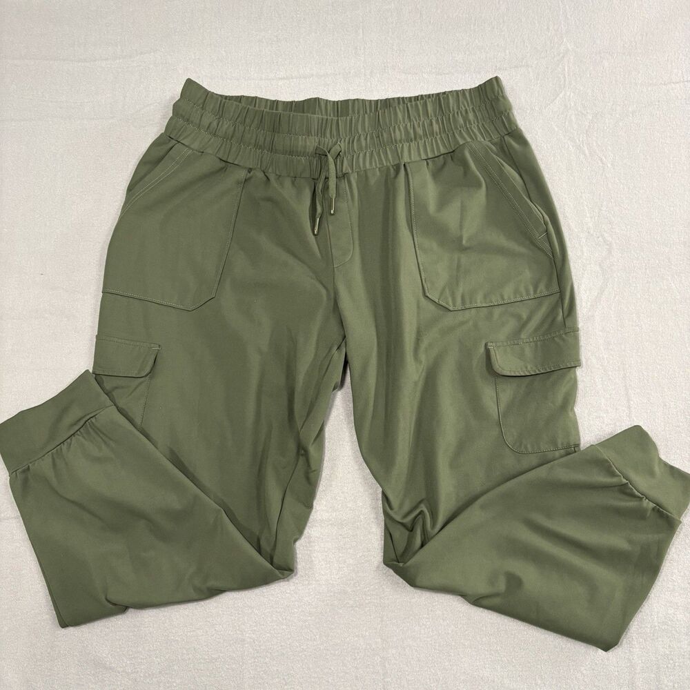 Mondetta Woman’s Cargo Jogger Pants XL Olive Green Stretch Athleisure Hiking